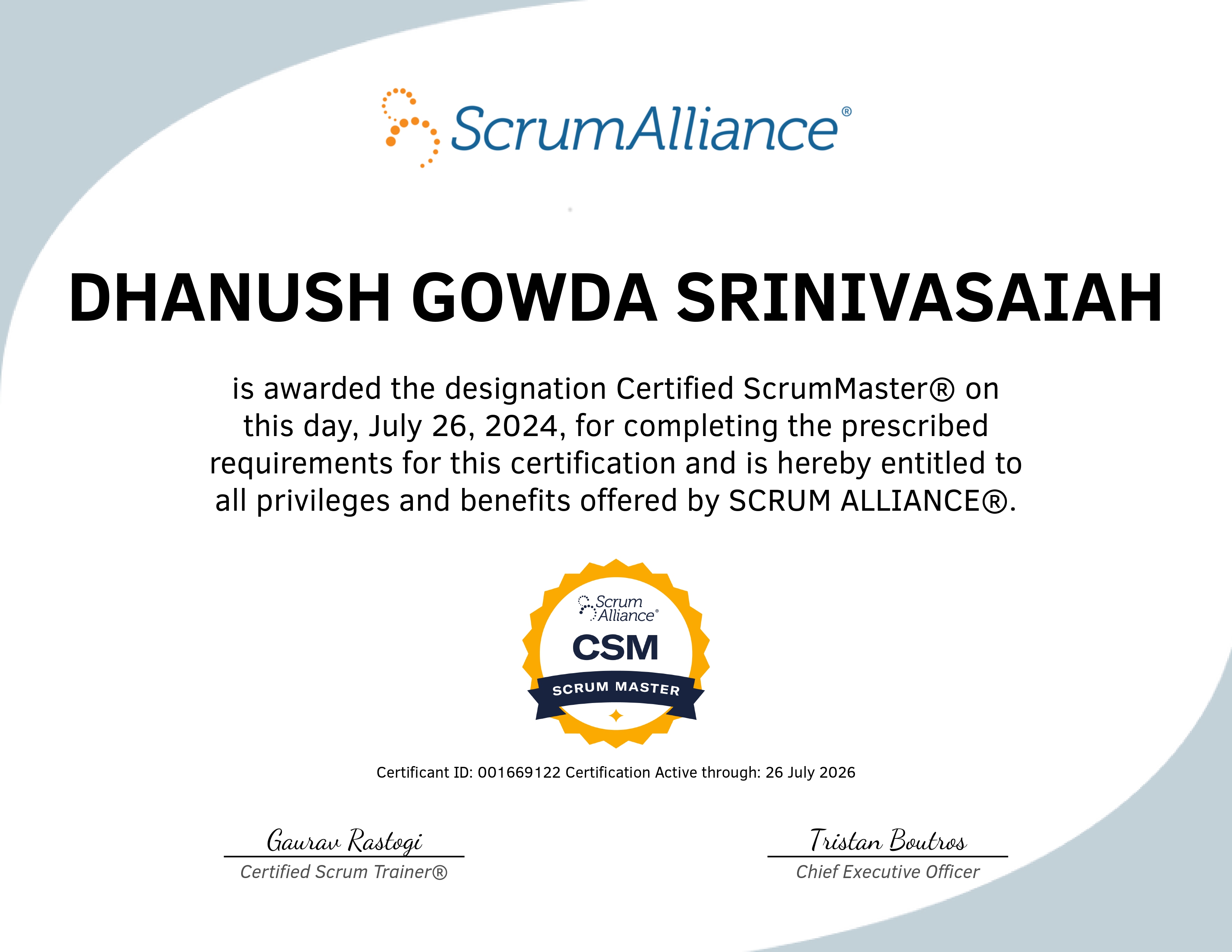 Certified Scrum Master
